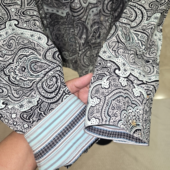 Robert Graham Men’s 2XL Paisley Button Front Shirt Luxury Designer Long Sleeve - Picture 9 of 10